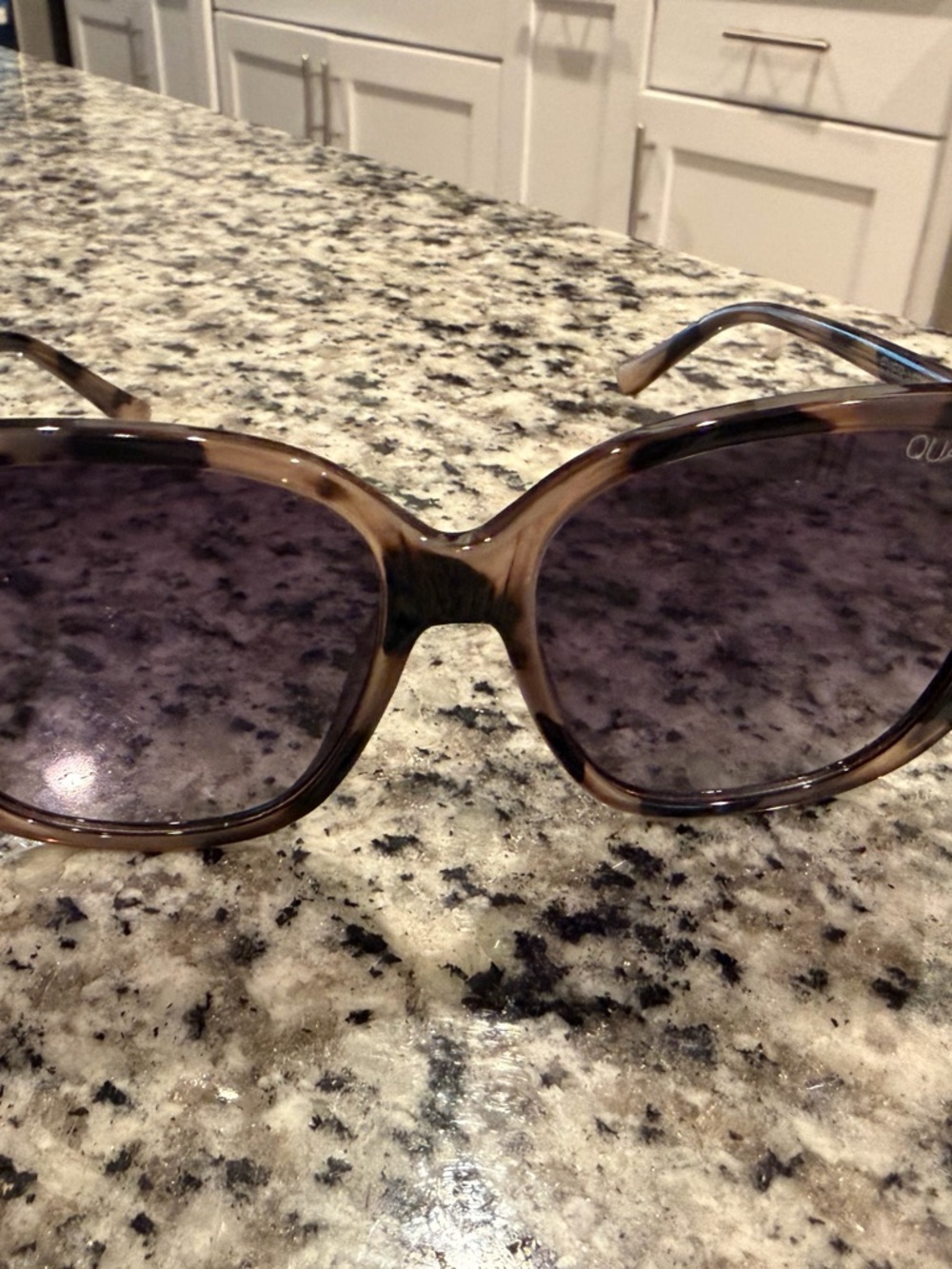 Quay Australia Brown Tortoiseshell Frame Sunglasses with Gray Lenses